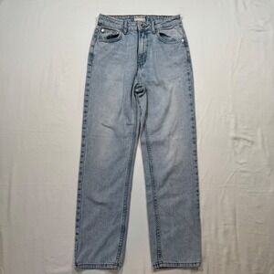 Boho Streetwear We The Free Light Wash Pacifica High Rise Straight Leg Jeans 26